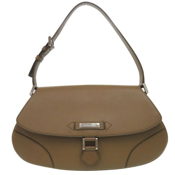 Burberry Plate Shoulder Bag Leather Khaki 0577BURBERRY - Picture 1 of 9